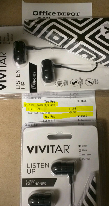 vivitar_earbuds_sale_at_office_depot_max